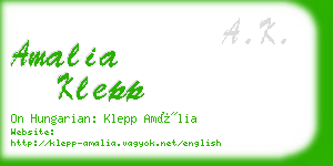 amalia klepp business card